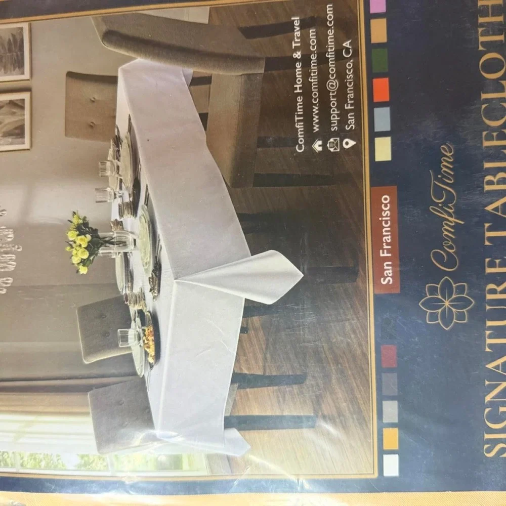 ComfiTime Signature Tablecloth 60x60 Gold Square Polyester Spill Resistant